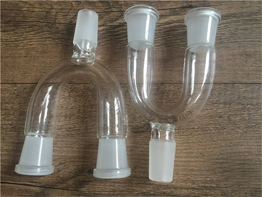 wholesale Adattatore in vetro 14mm 18mm femmina maschio Adattatore in vetro adattatore a doppia ciotola due dimensioni bong in vetro