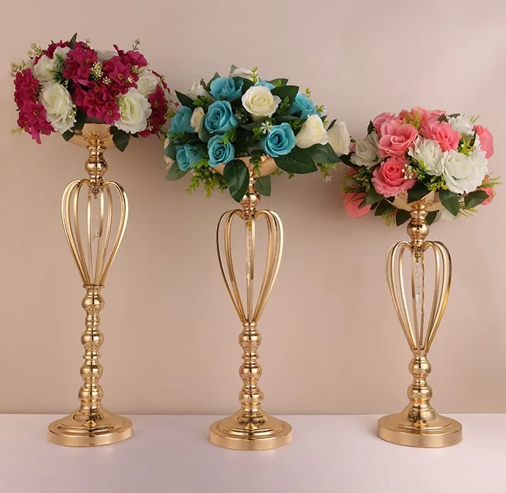 Guldpläterad Iron Crown Vase, Wedding Props, huvudbordet Dekoration Produkter Snabb leverans Gratis Frakt WQ16