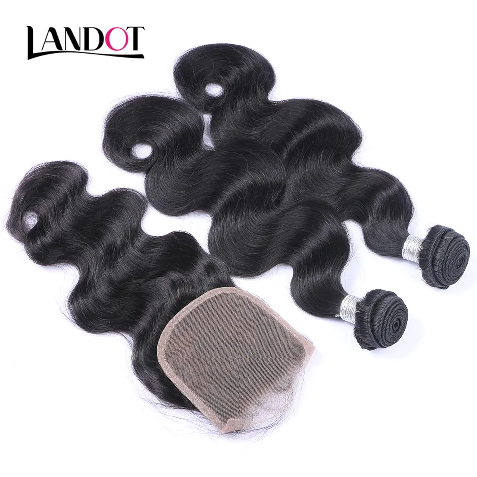 9a Brasilianska Virgin Mänskligt Hår Vävar 4 Bundlar med Top Lace Closure Body Wave Malaysian Peruvian Indian Cambodian Mink Hår och stängningar