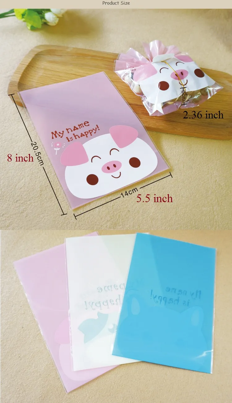 retail package party plastic bags food bags cartoon Opp bag baking packaging bag paty favor gift decoration 