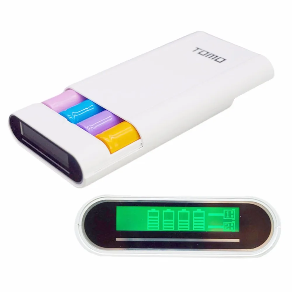 TOMO Multi Function Power Bank: 4 X 18650 Battery Charger Case 