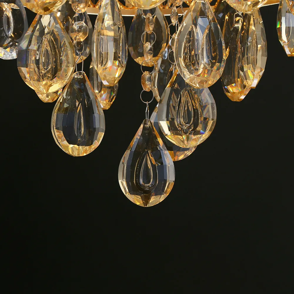 Vintage k9 kristall ljuskrona traditionell guld ljuskrona belysning Bohemian kristall ljuskrona hängande lampor för hotell vardagsrum