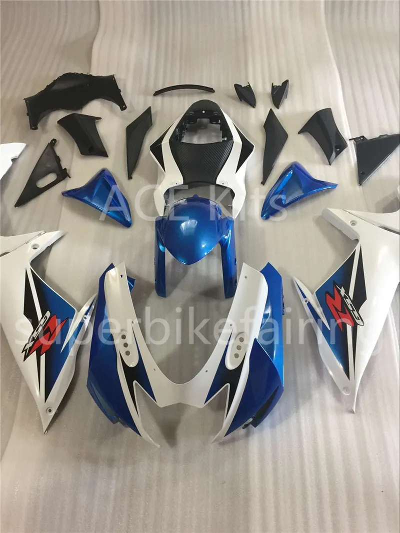 3 Gåva Nya Hot ABS Motorcykel Fairing Kits 100% Fit för Suzuki GSXR 600 750 K11 2011 2012 2013 2015 GSXR600 750 11 12 13 15 Blue White Ay