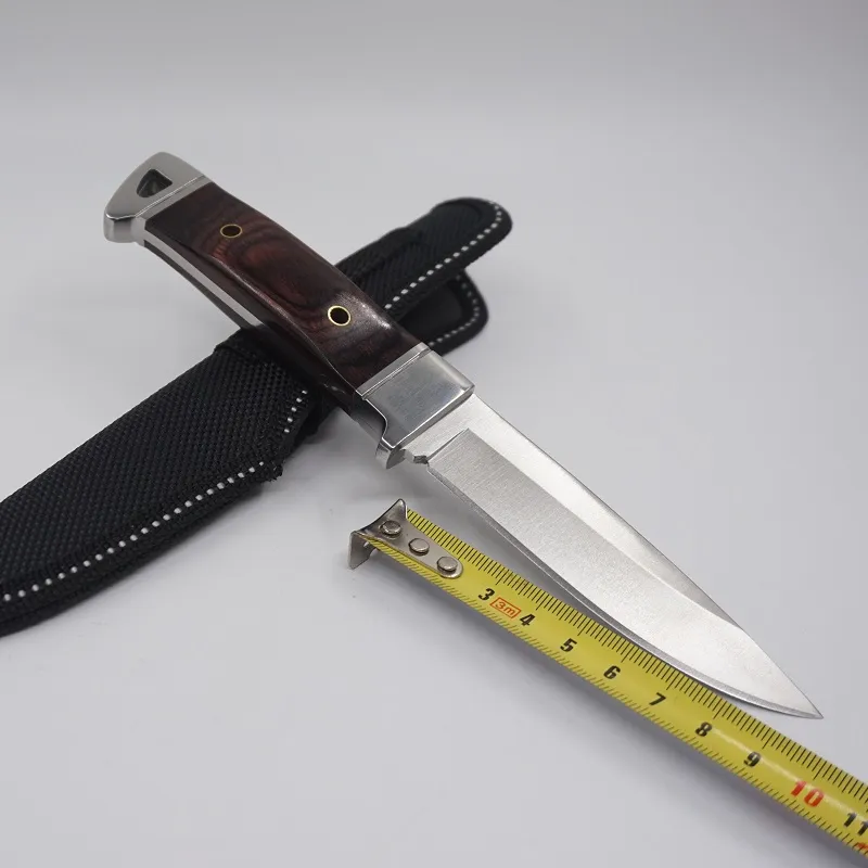 Coltello tattico dritto da caccia Coltello da salvataggio a lama fissa 3cr13Mov Manico in legno Attrezzo esterno Coltelli da sopravvivenza da campeggio 57HRC Miglior regalo