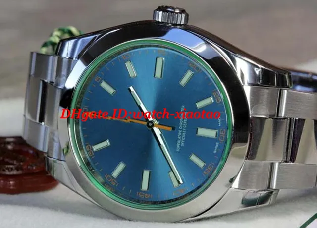 Luxury Klockor Rostfritt Stål Blå Z Ring 116400Z, Ovorn Sapphire 40mm Automatisk Mekanisk Modell Brand Mäns Armbandsur