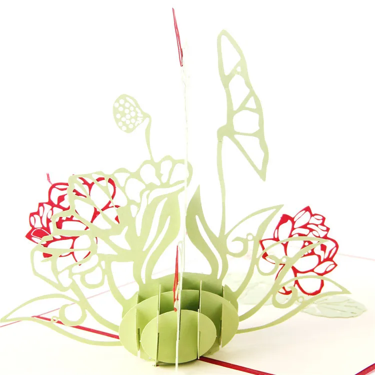 Cute 3d Handmade Flower Happy Birthday Greeting Cards Wedding DZIĘKUJĘ Zaproszenia Karta Świąteczne Dostawy Party