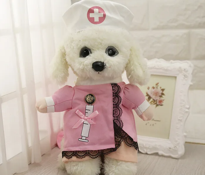 Funny Nurse Suit Pet Costume Dog Clothes Pet Cat Coat Party Clothing for Dogs Hot Puppy Nurse Uniform + Hat Attire