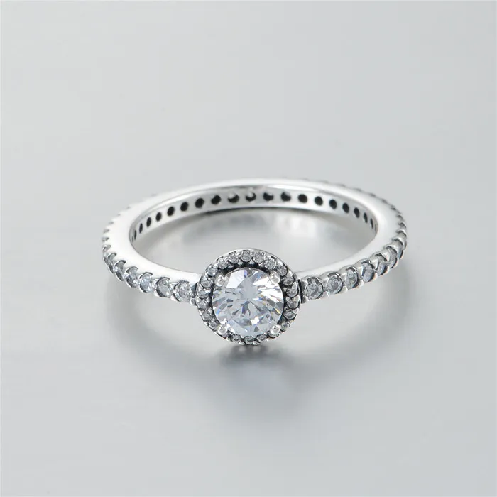 Edelstein Diamant Silber Ringe Kubikzirconia S925 Sterling Silber passt für Pandora-Stil Armband und Charms Schmuck 190946CZ