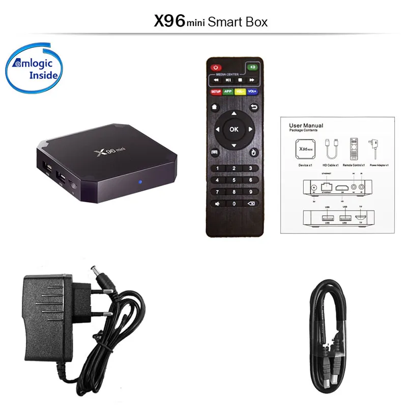 가장 핫한 X96 미니 안드로이드 9.0 TV 박스 2GB 16GB Amlogic S905W 쿼드 코어 미디어 플레이어 박스