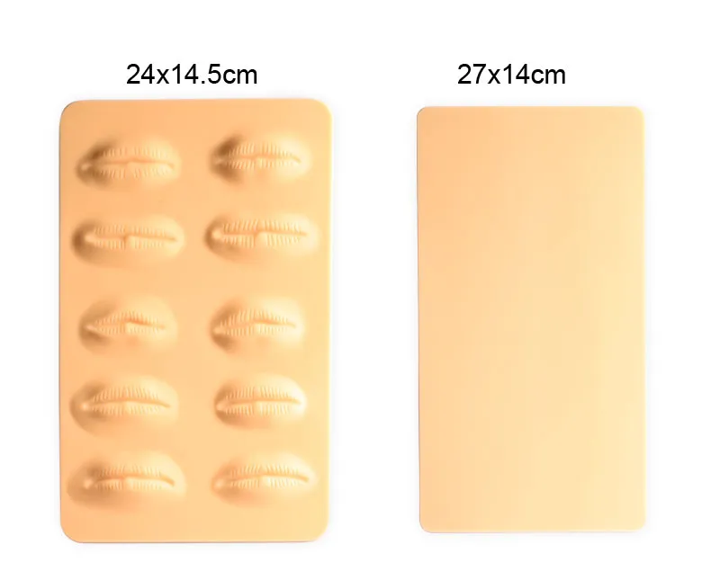 10 Stück weiche, echte Hautgefühl-Silikon-Permanent-Make-up-3D-Lippen-Übungshaut, 24 x 14,5 cm