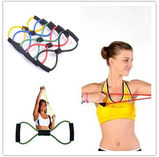 Yoga Training Resistance Bands Tube Workout Exercise Yoga 8 Tipo Fashion Body Building Fitness Equipment Tool