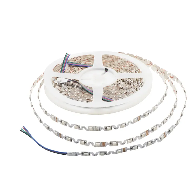 RGB LED Strip Licht 5050 SMD 8mm PCB S Vorm Bendable Flexibele LED -strips Lint voor achtergrondverlichting Kanaal Letters Advertentielicht