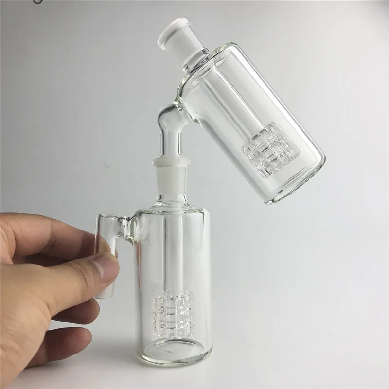 새로운 유리 Ashcatcher 14mm 14.4mm 4.5 인치 두꺼운 파이렉스 유리 봉 애쉬 포수 미니 워터 파이프 버블 러 애쉬 포수