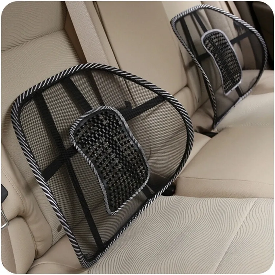 Chaise en maille confortable soulagement des douleurs lombaires au dos coussin de voiture siège de bureau chaise coussin lombaire noir