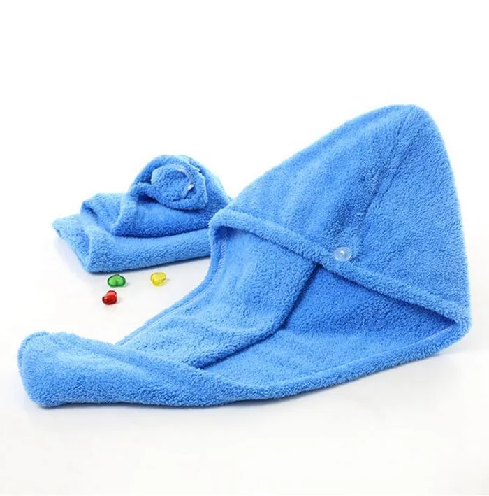 Microfiber Sneldrogend Douche Haar Caps Handdoek Magic Super Absorberende DryHairTowel Drying Turban Wrap Hat Spa Badkap YW140-WLL