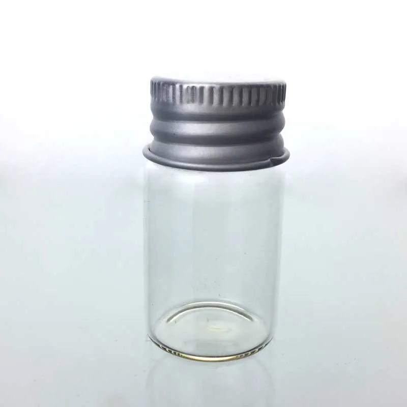 Bottiglie di vetro Contenitori cosmetici per vasetti vuoti caldi da 5 ml Flacone per campioni in vetro con tappo in alluminio Piccole bottiglie riutilizzabili