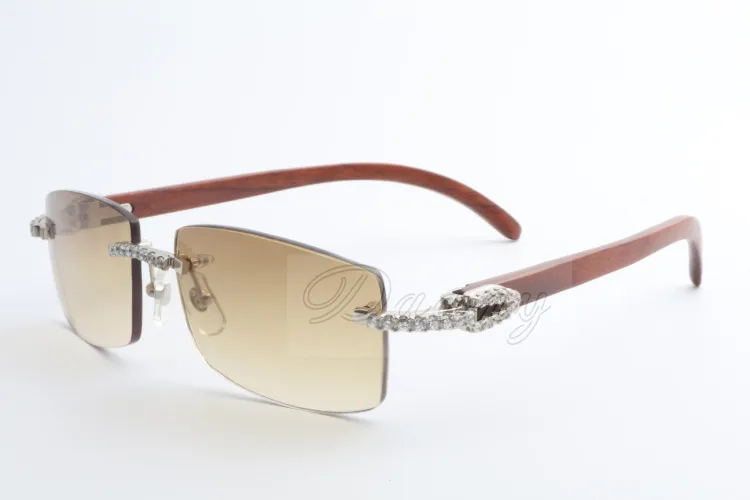 vendita diretta occhiali da sole in legno uomo e donna in edizione limitata con diamanti grandi di alta qualità 3524012 Dimensioni: 56-18-135mm