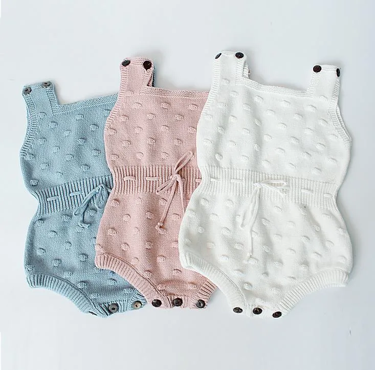 Ins Spring Autumn Infant Baby Knitted Rompers Boys Girls Knitwear Overalls Sweater Romper Children Toddlers Climb Clothes 3056