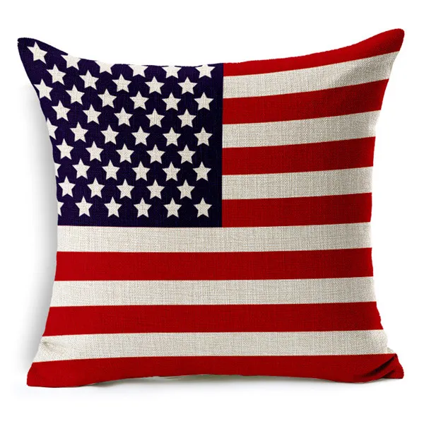 National Flags Cushion Cover Britain and the United States Australia Car Decoration Linen Cotton Pillow Case Square Sofa Pillow Cover