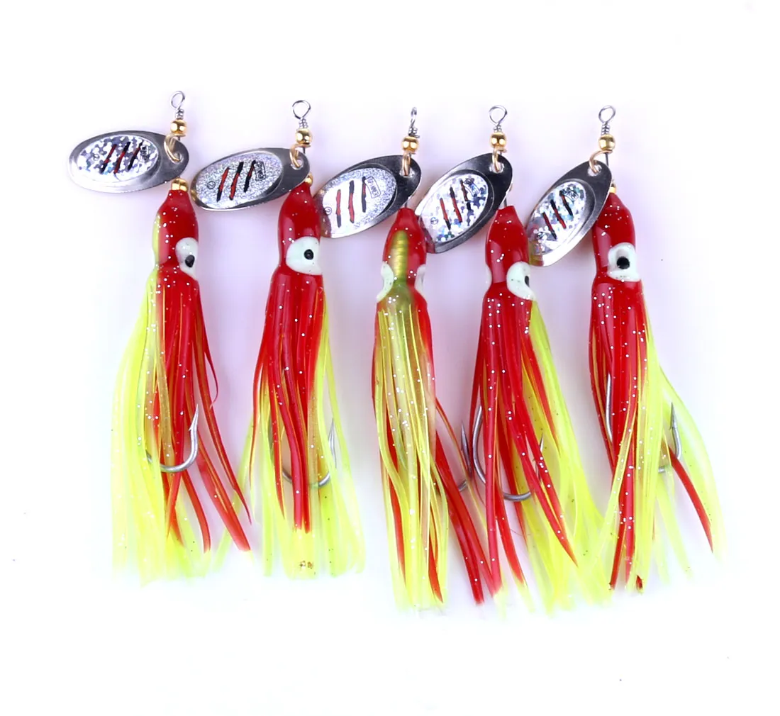 Soft Octopus Skirts 7.5g Fully Luminous Squid Rigs For Trolling