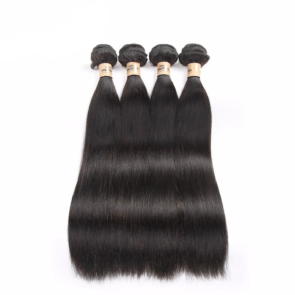Billigt grossist pris silkeslen stripght brasilianskt hår 3 buntar 100% mänsklig obearbetning 8a klass rakt jungfru hår rakt hårförlängningar