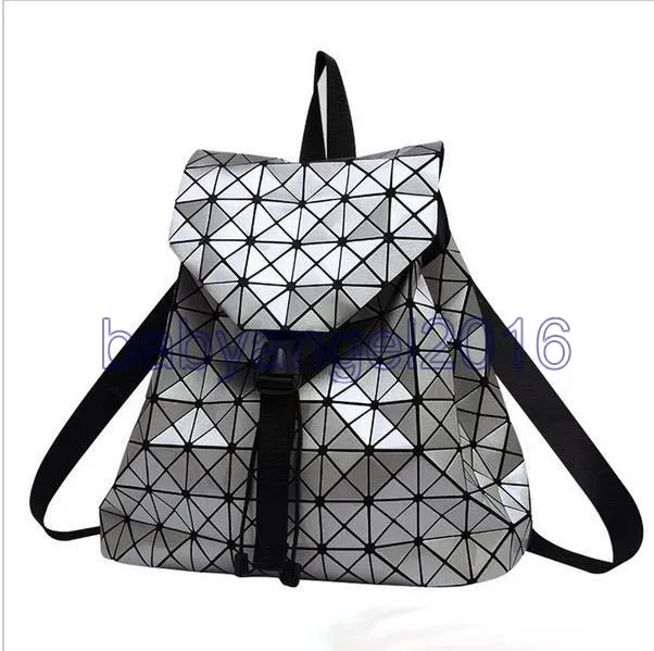 Women Backpack Issey Diamond Lattice BaoBao Bag Style Sequins Mirror Laser Women Bag Geometric Joint Rucksack School bag9880876
