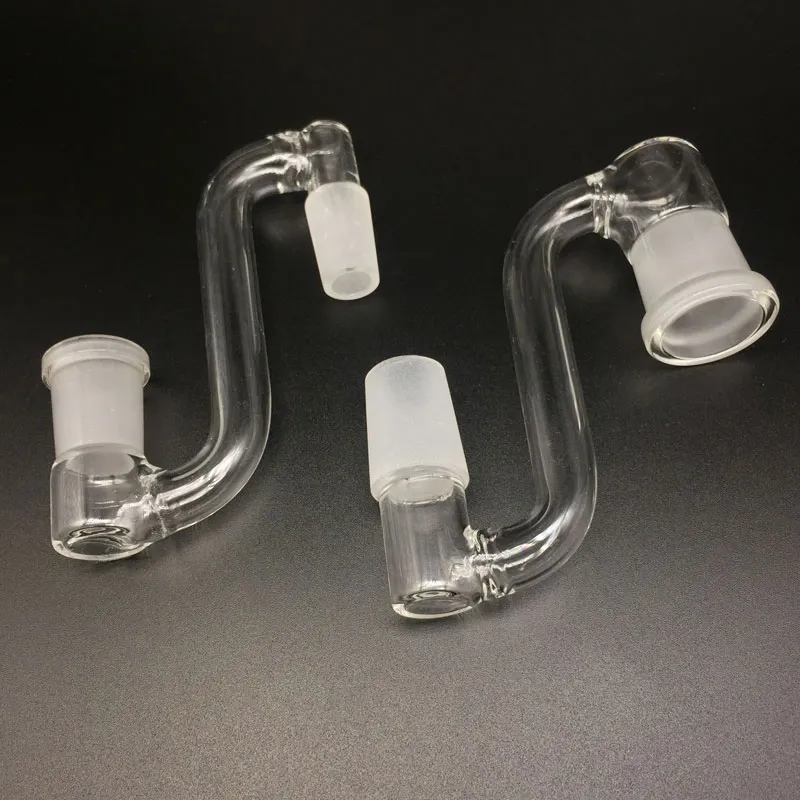 Glas-Dropdown-Adapter, 14,4 mm, 18,8 mm, männlich, weiblich, Glas-Dropdown-Adapter für abgeschrägte Kanten, Quarz-Banger-Glasrohre, Bohrinseln