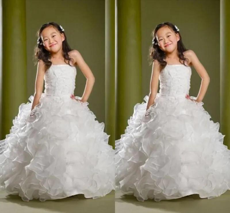 Puffy Lovely Formalne Dziewczyny Korowiny Suknie Dzieci Cekiny Koraliki Długość Piętro Kwiat Dziewczyny Suknie Dla Wesela Custom Made Kids Party Suknie