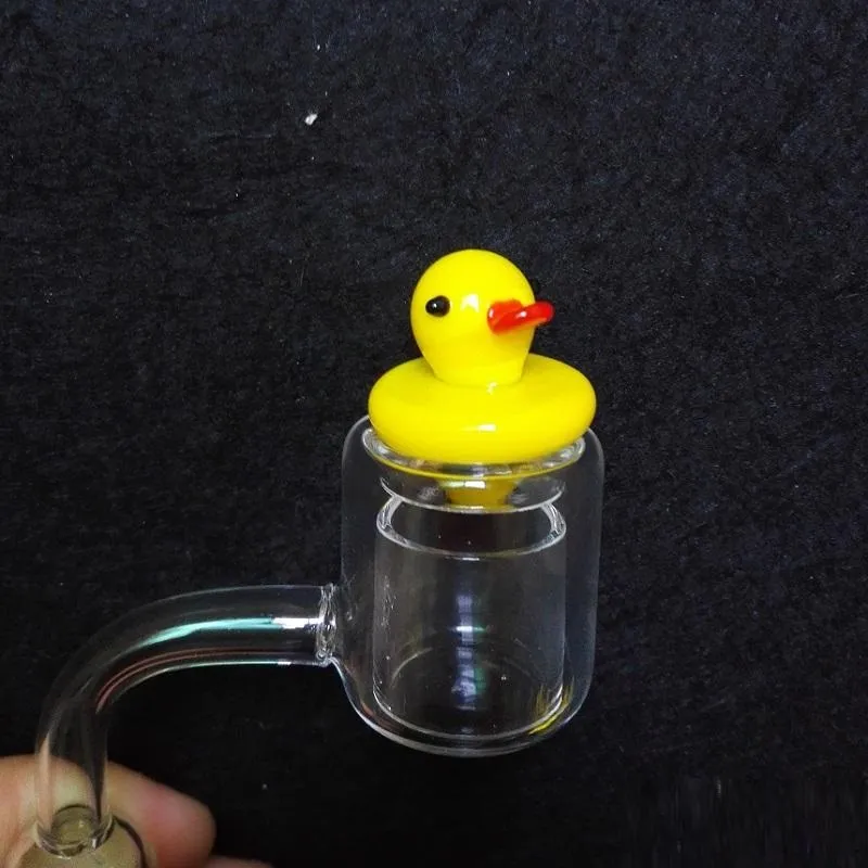 Duck UFO Carb Cap Vetro colorato solido Giallo Duck dome 24mm 4mm Thermal P Quartz banger Nails bong tubi dell'acqua in stock