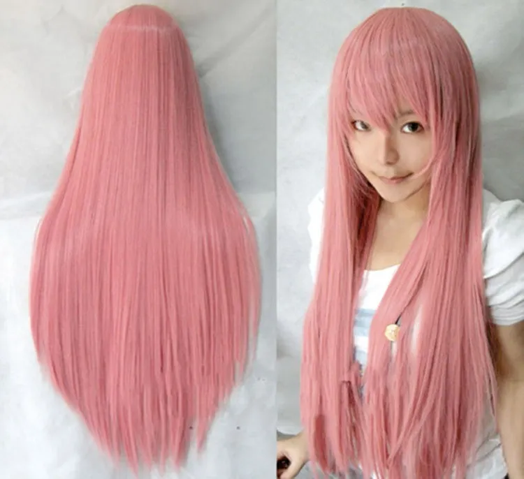 9 Cores Mulheres Resistente Ao Calor Perucas de Cabelo Rosa Preto Azul Vermelho Amarelo branco Loira Roxo 80 cm Longa Reta Cosplay Partido Do Cabelo Perucas Sintéticas