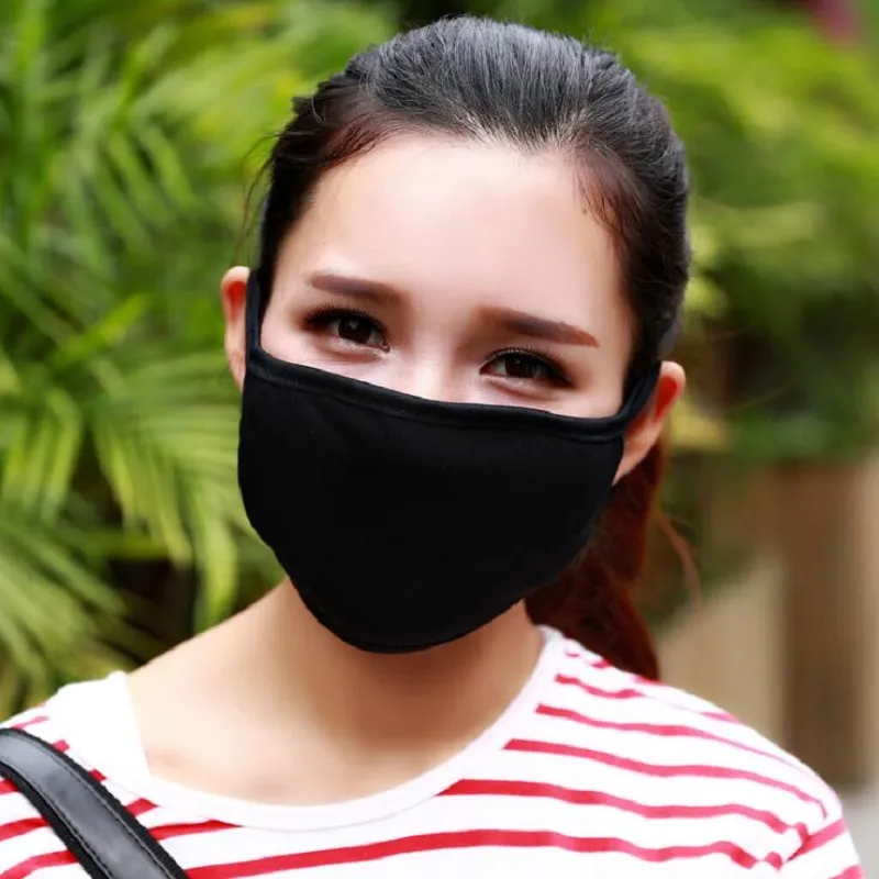 Anti-Toz Pamuk Ağız Yüz Maskesi Unisex Adam Kadın Bisiklet Giyen Siyah Moda Yüksek Kalite Ücretsiz Kargo