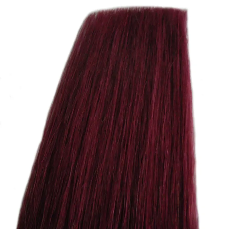 99J Red Wine tape hair extensions set 100g Tape In Human Hair Extensions 100g seamless hair extensions81276187571244