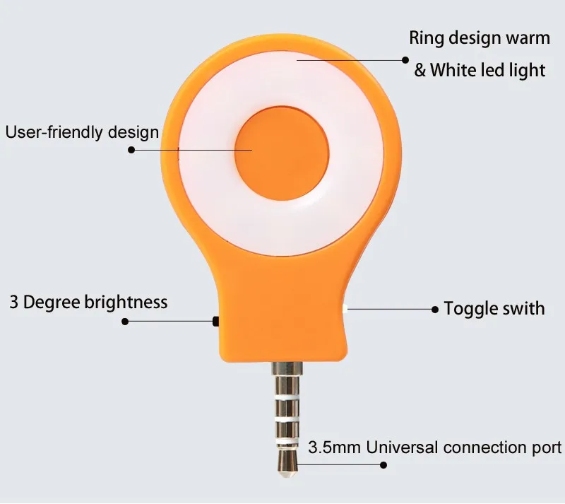Universal rechargeable 8 LED Flash Light Up Mini Selfie lumière téléphone lampe de poche pour iphone 6 7 plus samsung s8 s8 plus