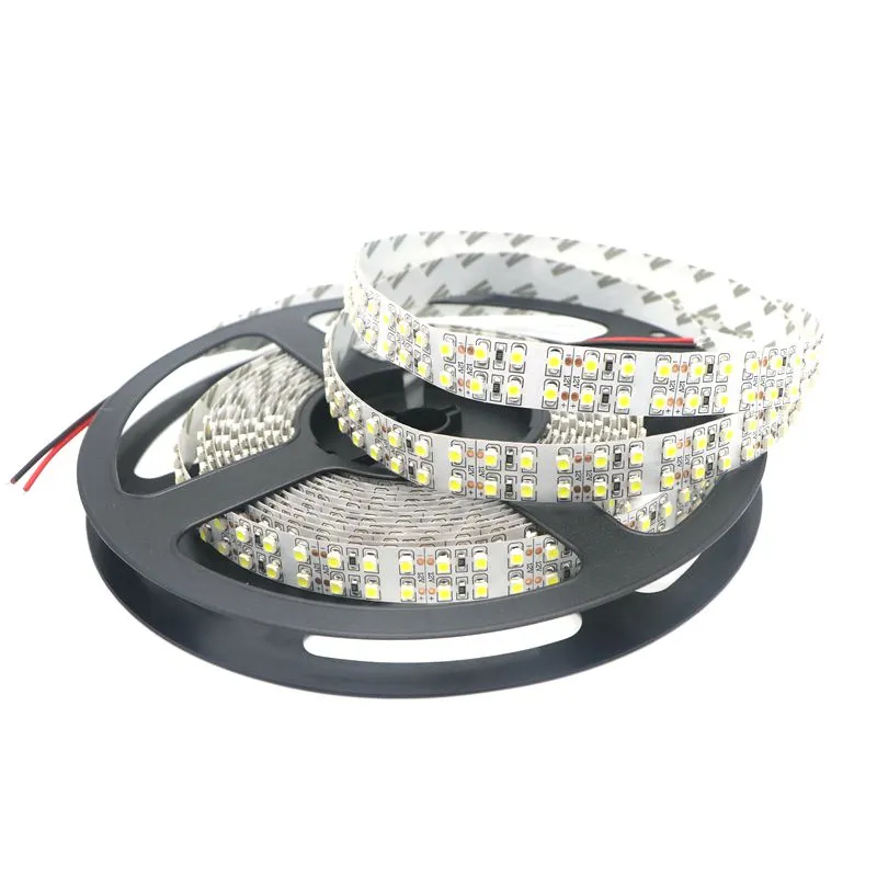 اديسون 2011 240 led / m 3528 led قطاع صف مزدوج 5 متر 1200LED مرنة الشريط DC12V دافئ / أبيض غير ماء المنزل داخلي ضوء