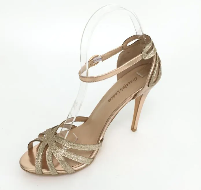 Gold Glittery Pump Shoe with 4-inch Heel, sizes 5-16, CLASS-20-GG