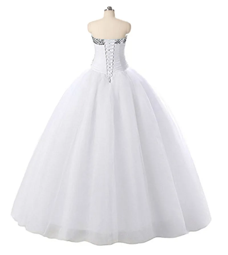 2017 Moda Branco Sweetheart Crystal Ball Vestido Quinceanera Vestido com Preto Organza Plus Size Sweet 16 Vestido Vestido debutante vestidos BQ76