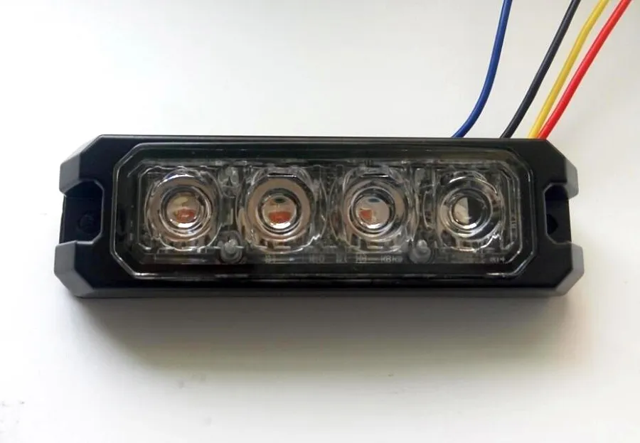 Spie esterne per auto 4 * 3W, luci di emergenza per griglia a montaggio superficiale, fari a Led, luce di segnalazione, 23 flash, impermeabili