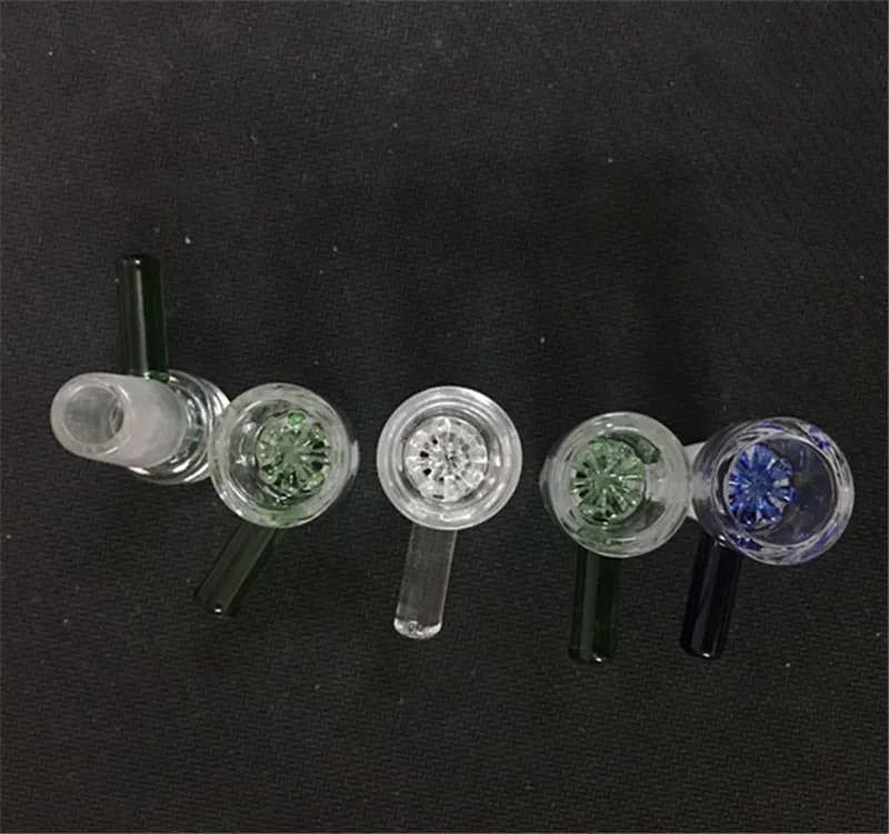 Wholesale Slide Glass Smoking Bowls 14.4mm 18.8mm with Snowflake Filter Bowl for Glass Water Pipes and Bongs