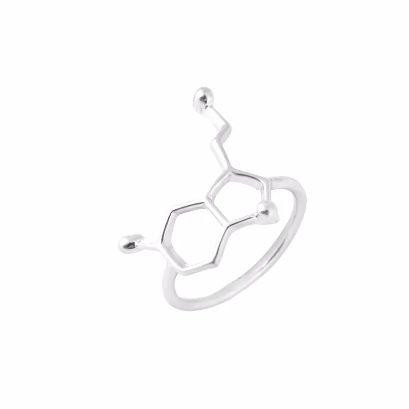 Everfast Wholesale Fashion Rings 10stSpecial Molecule Chemistry Structure Ring Molecule Happiness Friendship Rings for Women Men EFR025
