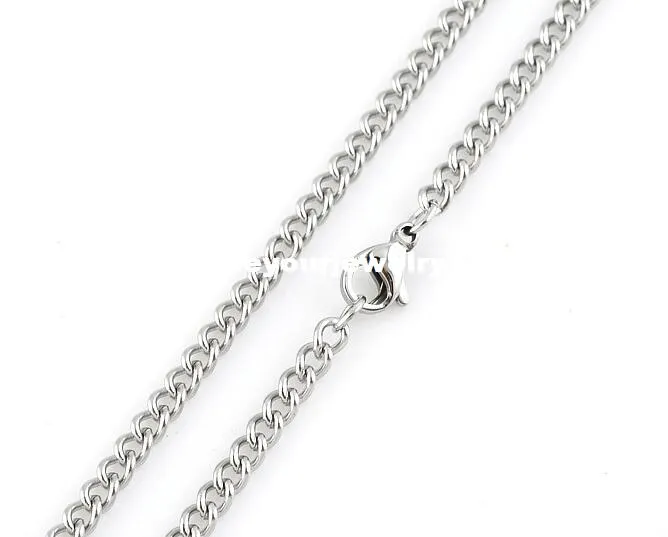 3.5mm Silver Tone Plated Chains for Men Necklace Chains Stainless Steel