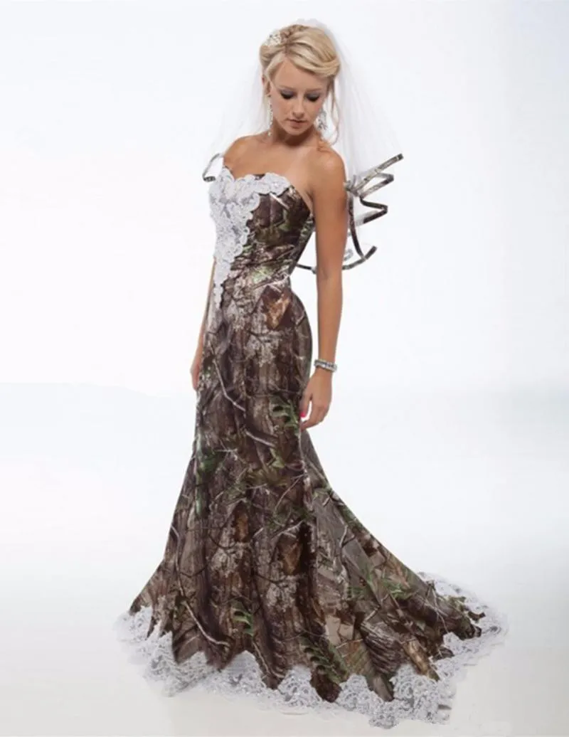 2017 New Sexy Camo Mermaid Formal Evening Dresses Satin Appliques Lace Camouflage Floor-Length Prom Party Celebrity Gowns QC293
