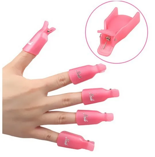 Mode Hot Selling 10 stks / partij Plastic Nail Art Soak Off Cap Clip UV Gel Polish Remover Wrap Tool Gratis winkelen