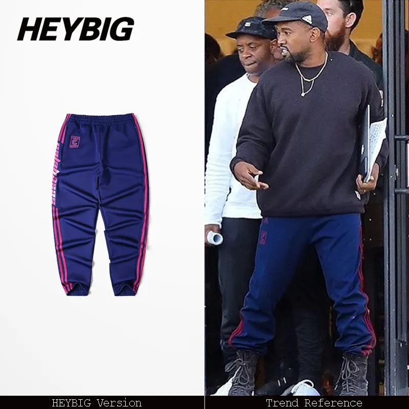 Män casual byxor sweatpants säsong 4 cuffed byxor randig calabasas joggare asiatisk storlek ny varm stil