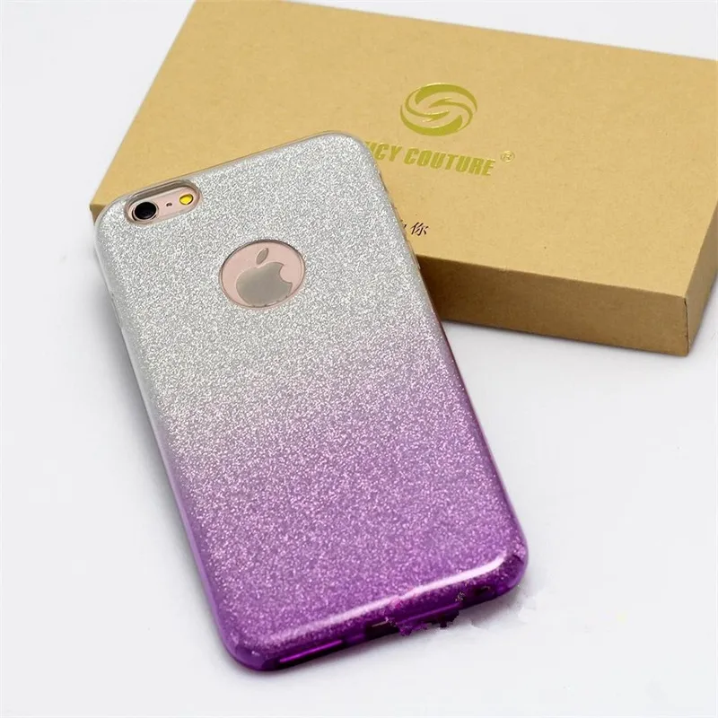 3 in 1 TPU Gel Phone Cases Bling Gradient Protector Hard Cover iPhone 12 11 Pro Max XR XS Max 8 7 6S Plus