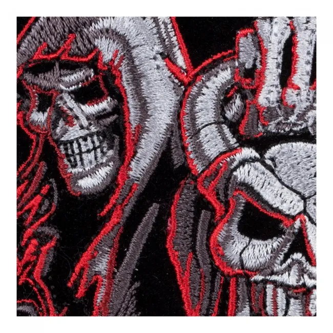 Countdown To Death Grim Reaper Hourglass Patch, Reaper Skull Embroidered Iron On Patches 9*12.75 INCH 