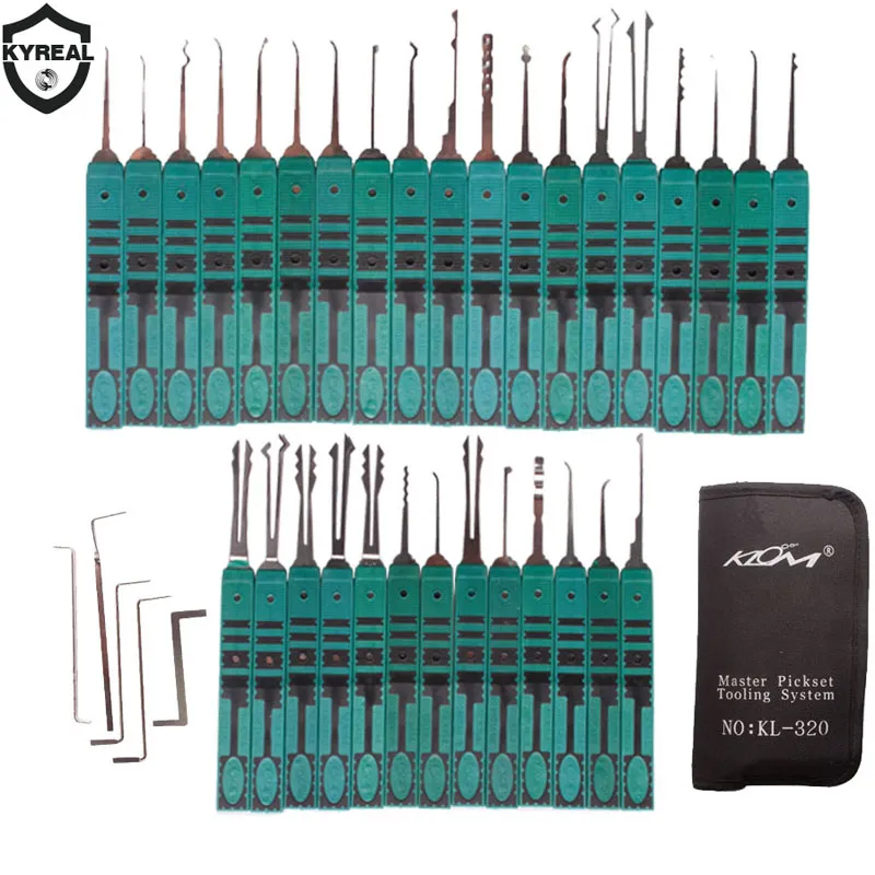 Locksmith Tools KLom 32 pcs Lock Picks Tools Broken Key Tools Klom Key Remover