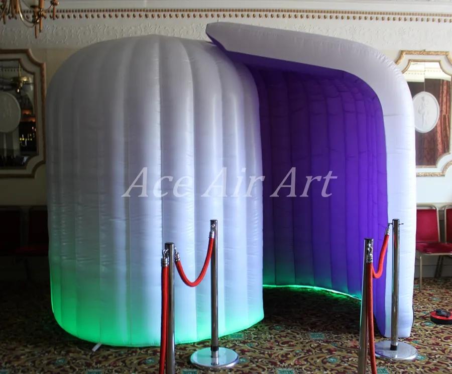 1 باب أبيض الإضاءة قبة igloo قابلة للنفخ مستديرة صورة العلبة الخلفية خلفية القبة لخيمة للحفلة