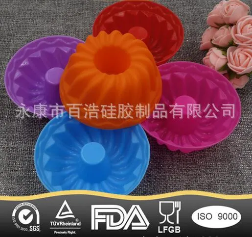 Forma de abóbora 3D Bolo Cup Silicone Muffin Cupcake Mold Ferramentas de cozimento Ferramentas de decoração de bolo para Bakeware 6,5 * 3CM XB1