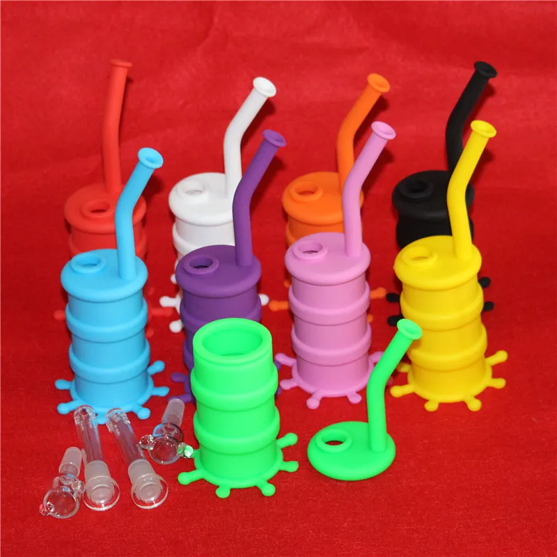 Ny Mini Silicone Bong Water Pipes Glass Bongs Dab Oil Rig Silicone Bubble Water Bong Hookah Colorful