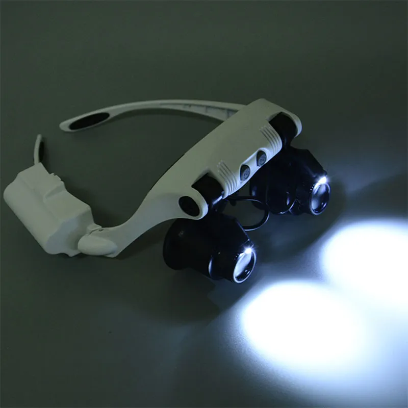 8 Lens 10X 15X 20X 25X Spectacles Eye Glasses LED Lamp Magnifier Loupe Jewellery Maintain Watch Repair Tool1339495